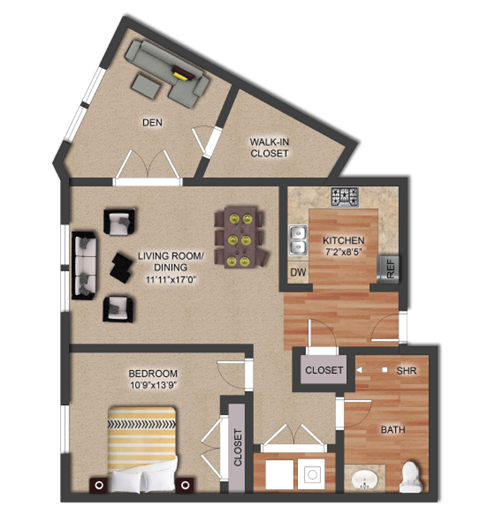 EV - 1 BR Plus Den - Aspen